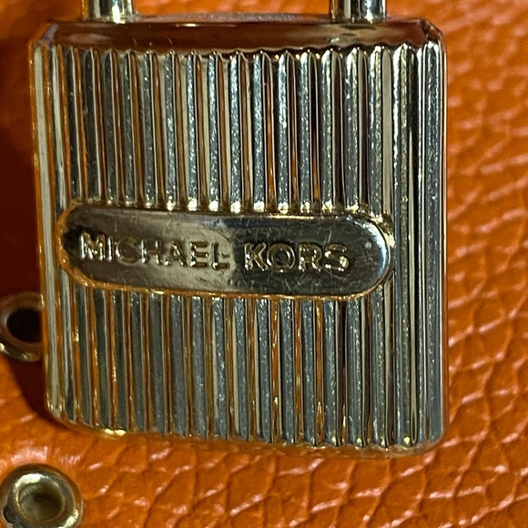 Michael Kors Orange Satchel With Rivets - Picture 3 of 6